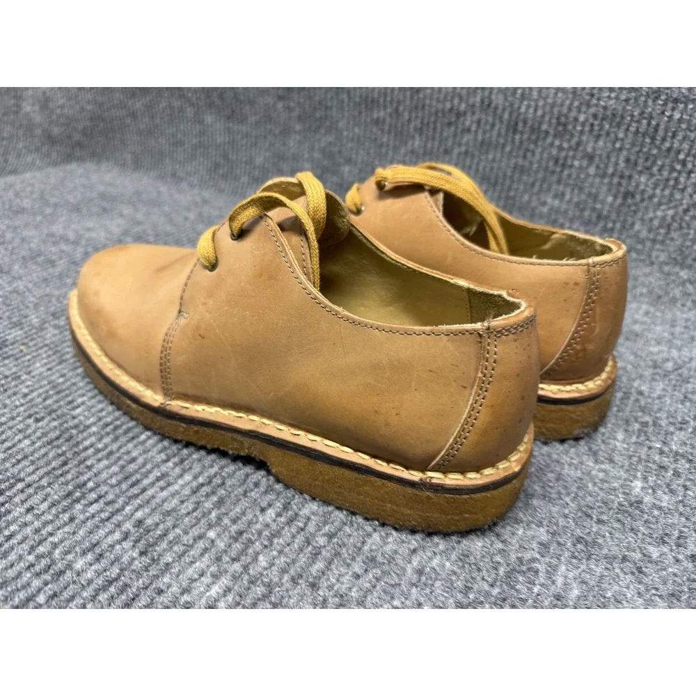 LL Bean‎ Mens Leather Oxford Shoes Tan Lace Up Low Top Made in USA Brown